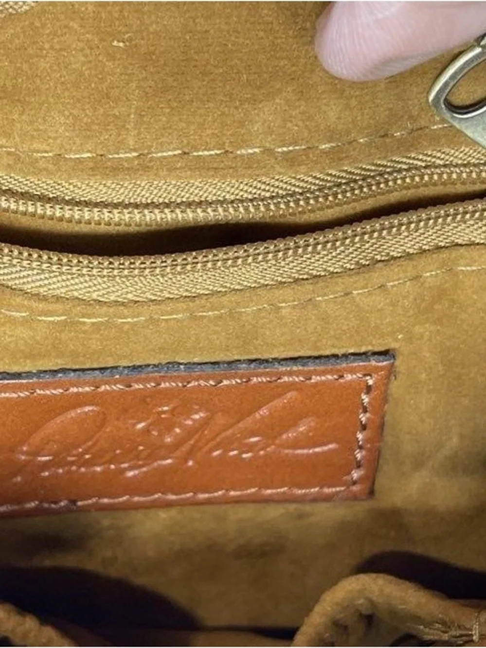 Patricia Nash Kent Countryside Leather Louetta Sling Bag Navy Fox Hunt